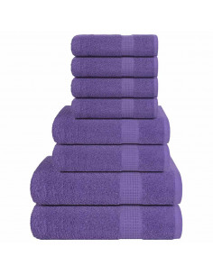 Set Asciugamani 8 pz Viola 360 gsm 100% Cotone