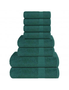Set Asciugamani 8 pz Verdi 360 gsm 100% Cotone