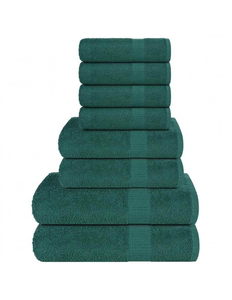 Set Asciugamani 8 pz Verdi 360 gsm 100% Cotone