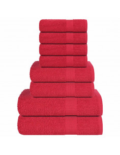 Set Asciugamani 8 pz Rossi 360 gsm 100% Cotone