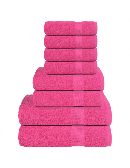 Set Asciugamani 8 pz Rosa 360 gsm 100% Cotone