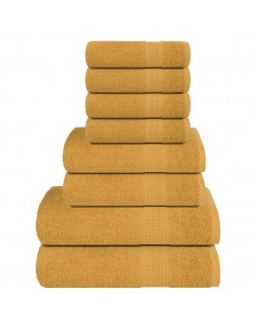 Set Asciugamani 8 pz Oro 360 gsm 100% Cotone