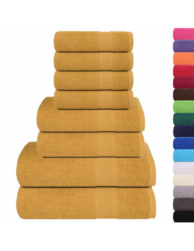Set Asciugamani 8 pz Oro 360 gsm 100% Cotone