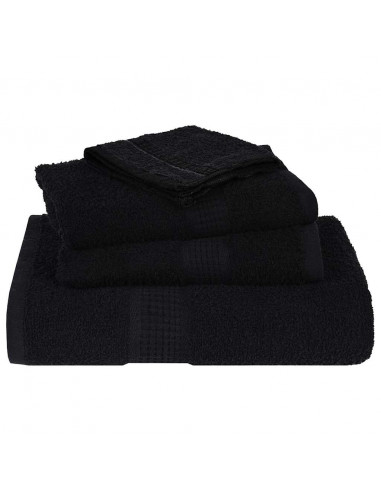 Set Asciugamani 8 pz Neri 360 gsm 100% Cotone