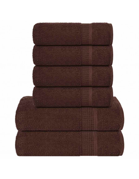 Set Asciugamani 8 pz Marroni 360 gsm 100% Cotone