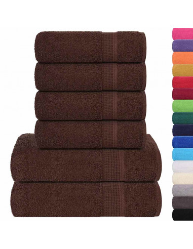 Set Asciugamani 8 pz Marroni 360 gsm 100% Cotone
