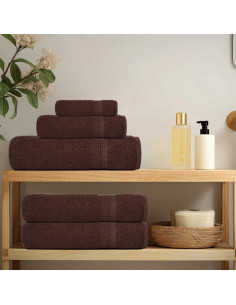 Set di asciugamani 6 pezzi FROGN Marrone 360 g/m² 2