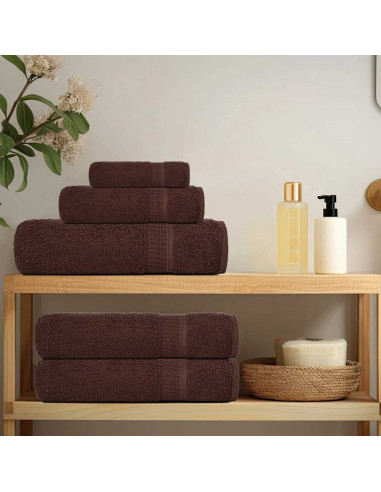 Set Asciugamani 8 pz Marroni 360 gsm 100% Cotone