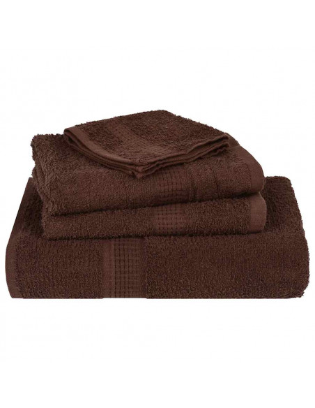 Set Asciugamani 8 pz Marroni 360 gsm 100% Cotone