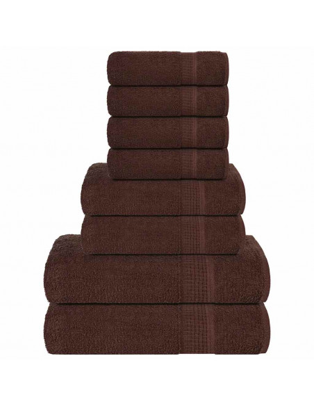 Set Asciugamani 8 pz Marroni 360 gsm 100% Cotone