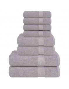 Set Asciugamani 8 pz Grigio 360 gsm 100% Cotone