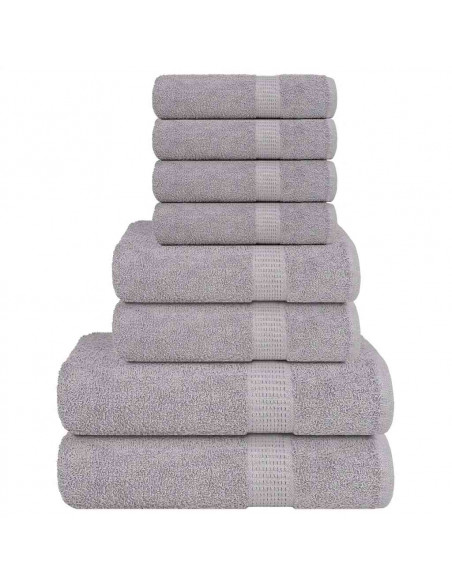 Set Asciugamani 8 pz Grigio 360 gsm 100% Cotone