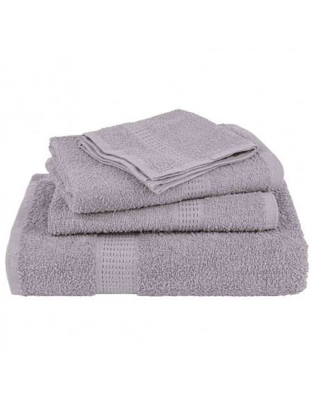 Set Asciugamani 8 pz Grigio 360 gsm 100% Cotone
