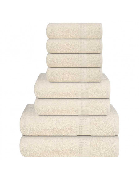 Set Asciugamani 8 pz Crema 360 gsm 100% Cotone