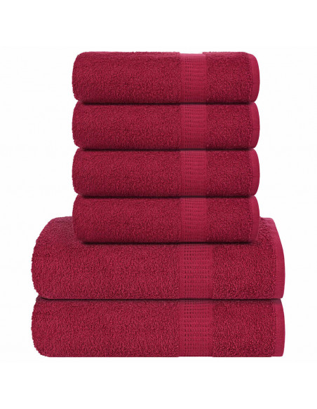 Set Asciugamani 8 pz Bordeaux 360 gsm 100% Cotone