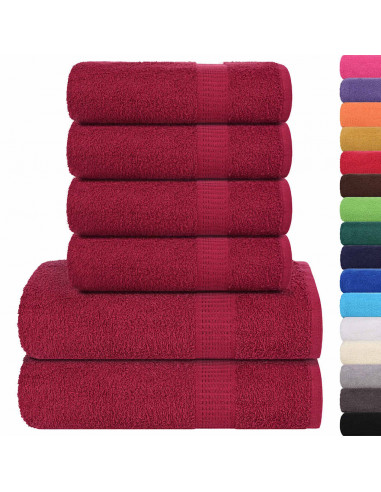 Set Asciugamani 8 pz Bordeaux 360 gsm 100% Cotone