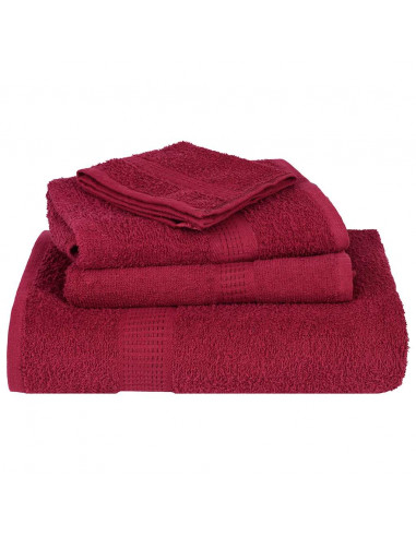 Set Asciugamani 8 pz Bordeaux 360 gsm 100% Cotone