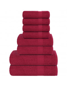 Set Asciugamani 8 pz Bordeaux 360 gsm 100% Cotone
