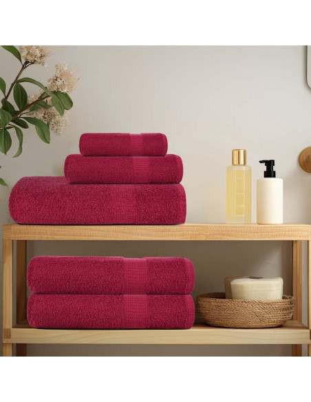 Set Asciugamani 8 pz Bordeaux 360 gsm 100% Cotone