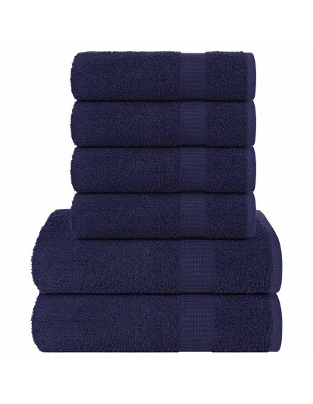 Set Asciugamani 8 pz Blu Navy 360 gsm 100% Cotone