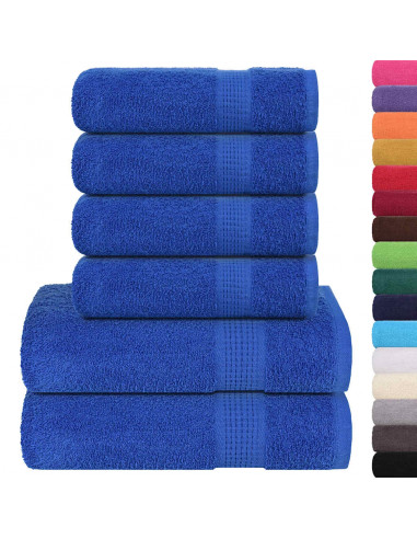 Set Asciugamani 8 pz Blu 360 gsm 100% Cotone