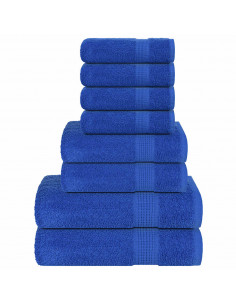 Set Asciugamani 8 pz Blu 360 gsm 100% Cotone