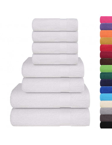 Set ASciugamani 8 pz Bianchi 360 gsm 100% Cotone
