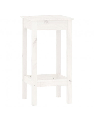 Set da Bar 5 pz Bianco in Legno Massello di Pino