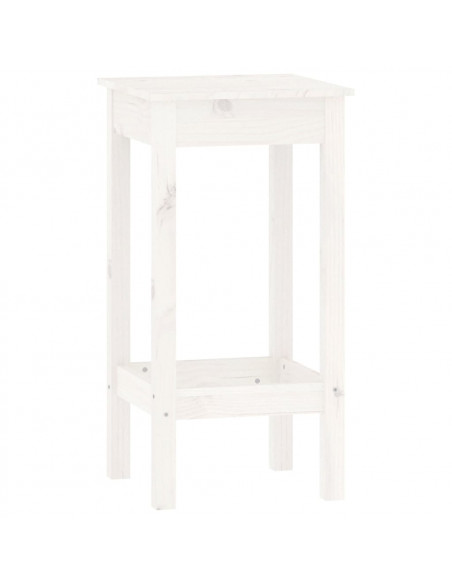 Set da Bar 5 pz Bianco in Legno Massello di Pino