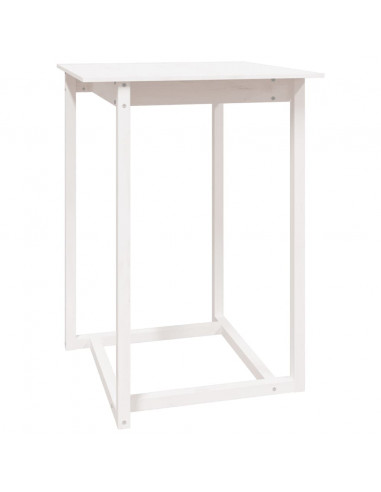 Set da Bar 5 pz Bianco in Legno Massello di Pino