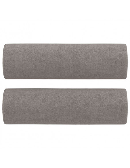 Set Divani 3 pz con Cuscini Tortora in Tessuto