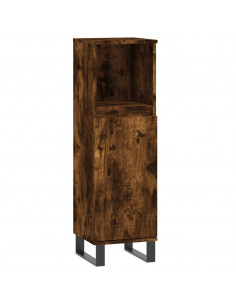 Set Mobili da Bagno 3 pz Rovere Fumo in Legno Multistrato