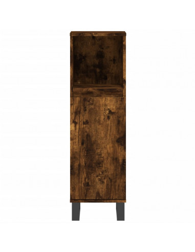 Set Mobili da Bagno 3 pz Rovere Fumo in Legno Multistrato