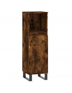 Set Mobili da Bagno 3 pz Rovere Fumo in Legno Multistrato