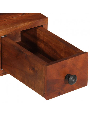 Specchio da Parete c/ Cassetti 60x33x90cm Legno Massello Acacia