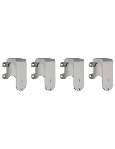 Staffe Bypass Porta della Fienile 4 pz Guide Tonde Acciaio Inox