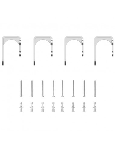 Staffe Bypass Porta della Fienile 4 pz Guide Tonde Acciaio Inox
