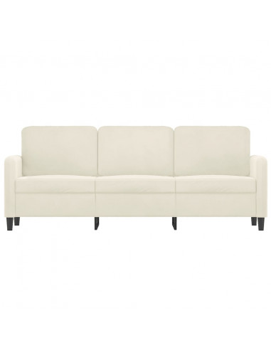 Divano a 3 Posti Crema 180 cm in Velluto