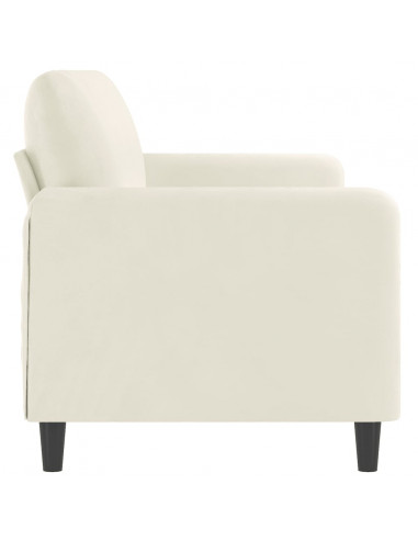 Divano a 3 Posti Crema 180 cm in Velluto