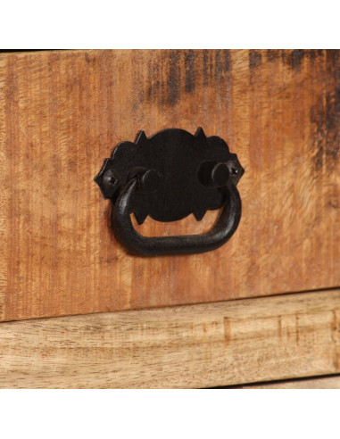 Credenza con Ripiani in Legno Massello di Mango 65x30x180 cm