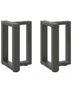 Gambe Tavolino Caffè a T 2 pz Antracite 28x25x(42-43)cm Acciaio