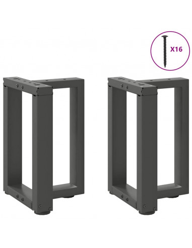 Gambe Tavolino Caffè a T 2 pz Antracite 28x25x(42-43)cm Acciaio