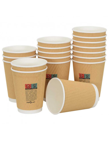 Bicchieri da Caffè in Carta 500 pz 12oz 300ml Marrone