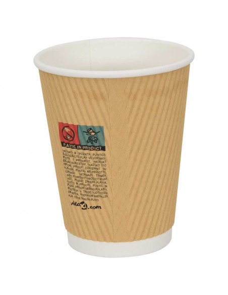 Bicchieri da Caffè in Carta 500 pz 12oz 300ml Marrone