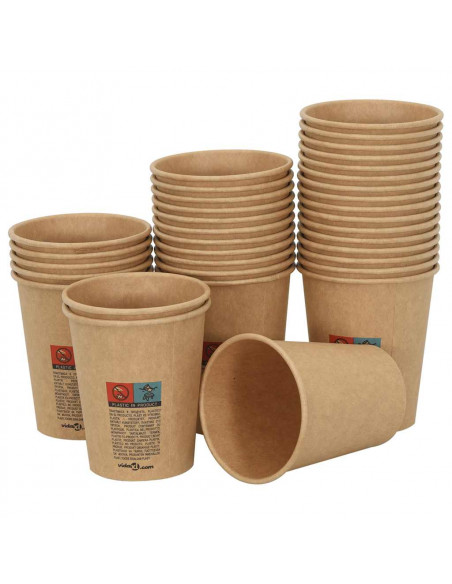 Bicchieri da Caffè in Carta 1000 pz 8oz 200ml Marrone