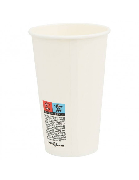 Bicchieri da Caffè in Carta 1000 pz 16oz 400ml Bianco