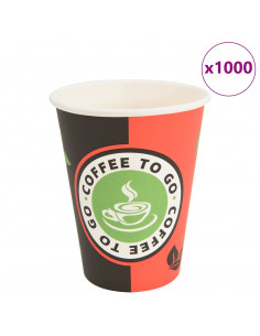 Bicchieri da Caffè in Carta 1000 pz 12oz 300ml Rosso e Nero