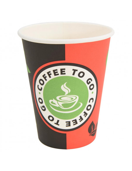 Bicchieri da Caffè in Carta 1000 pz 12oz 300ml Rosso e Nero