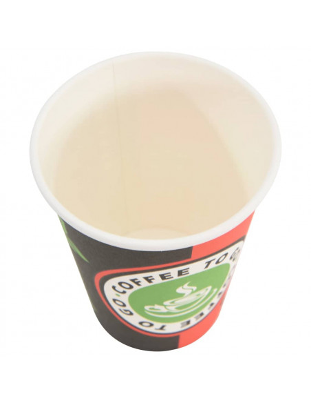 Bicchieri da Caffè in Carta 1000 pz 12oz 300ml Rosso e Nero