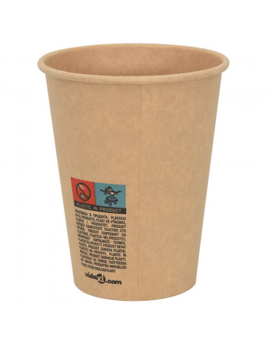 Bicchieri da Caffè in Carta 1000 pz 12oz 300ml Marrone